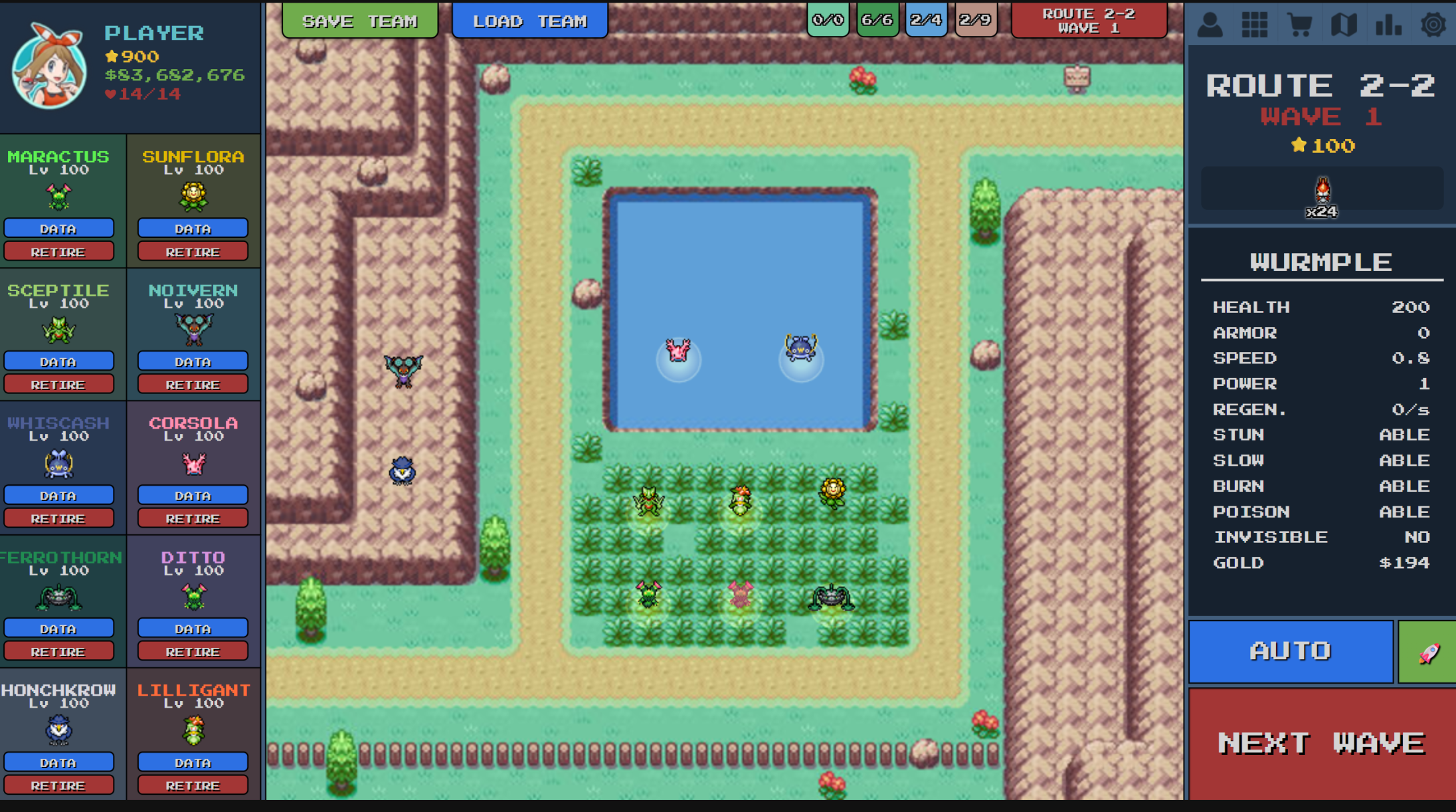 Route 2-2 PokePath TD best team clearing strategy